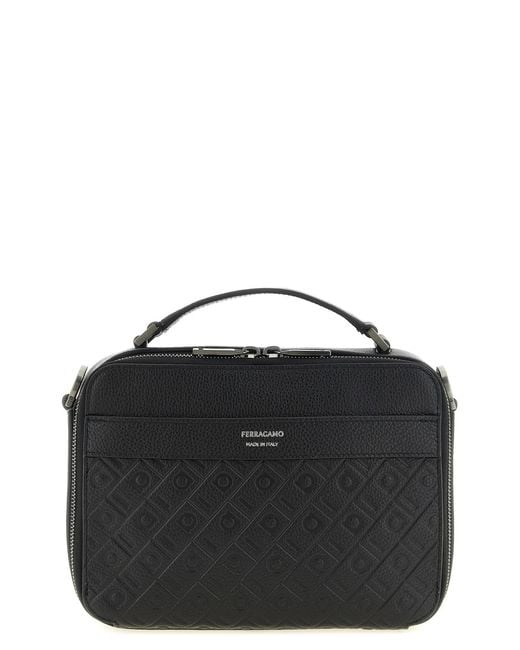 Ferragamo Black ' Monogram' Crossbody Bag for men