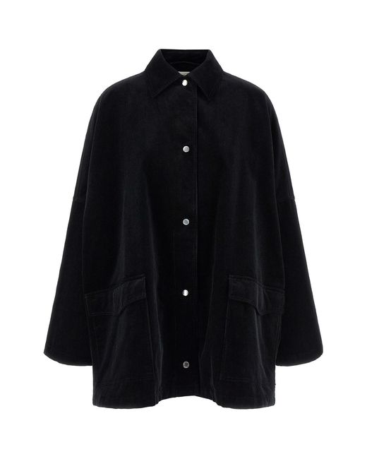 Totême Black Velvet Overshirt