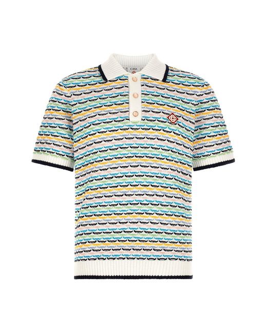 Casablanca Green 'tuck Stitch' Polo Shirt for men