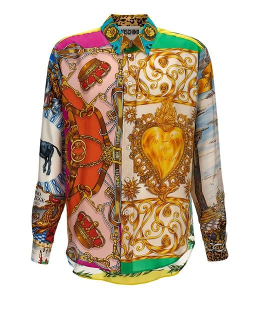 Moschino Multicolor 'archive Scarves Print' Shirt for men