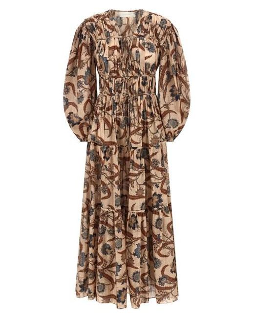 Zimmermann Multicolor 'ascension Tie Billow Maxi' Dress