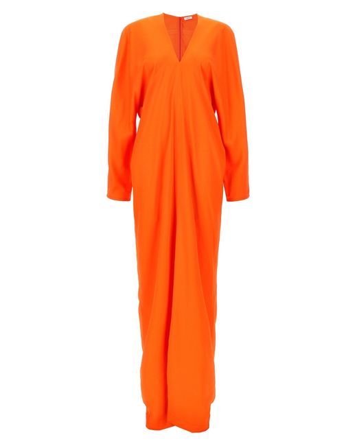 Ferragamo Orange Kimono-Kleid Mit Langen Ärmeln