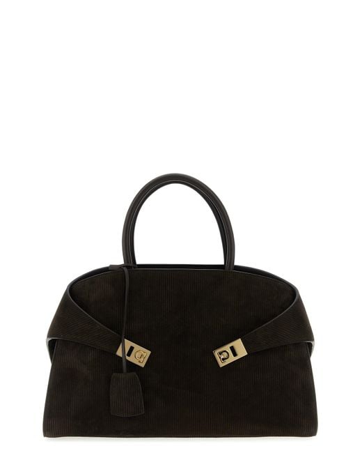 Ferragamo Black Handtasche "Hug (L)"