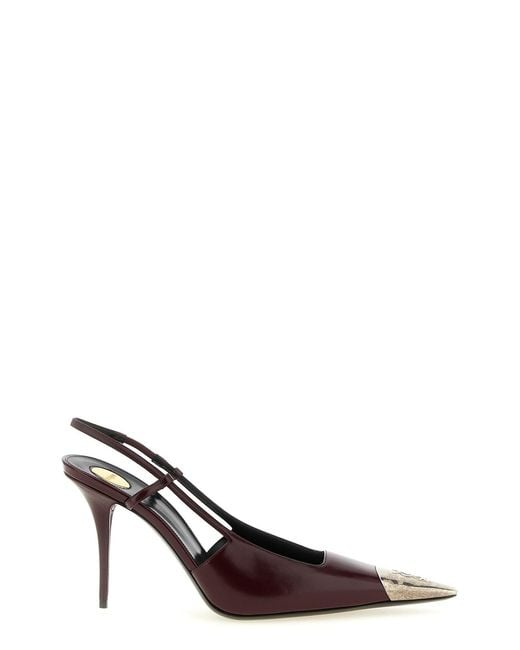 Saint Laurent Brown 'jeanne' Slingback