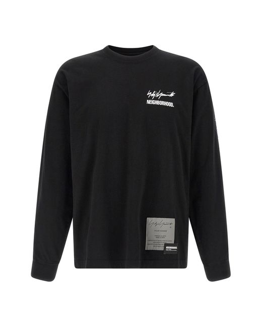 Yohji Yamamoto Black × Nh 'ls Tee' T-shirt for men