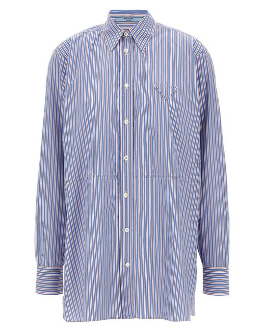 Prada Blue Striped Shirt