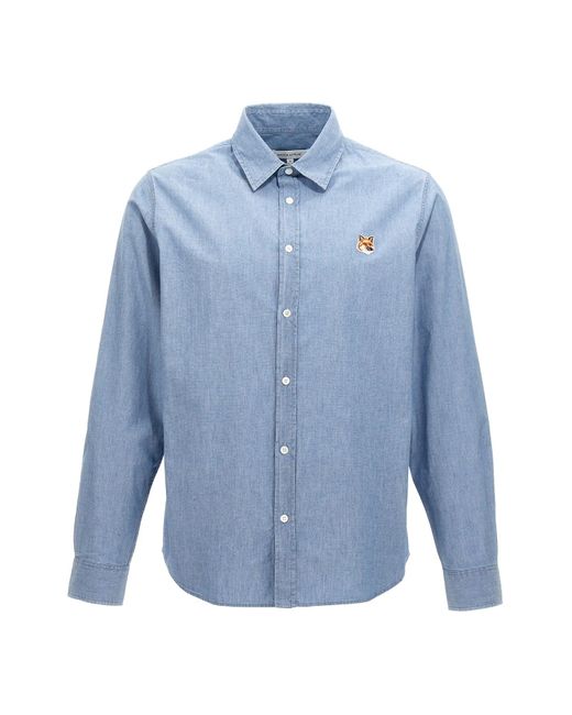 Maison Kitsuné Blue 'fox Head Classic' Shirt for men
