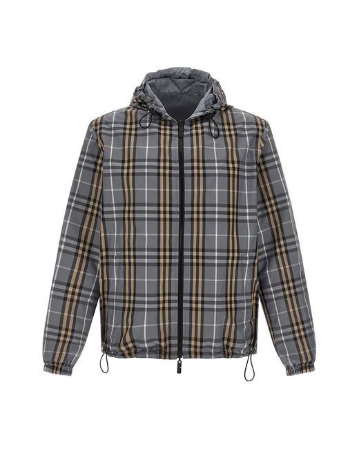 Burberry Gray 'newport' Reversible Jacket for men