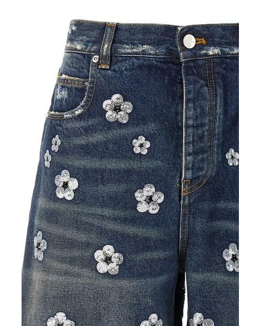 Bermuda 'Sequin Daisy Wide Leg' di Marc Jacobs in Blue