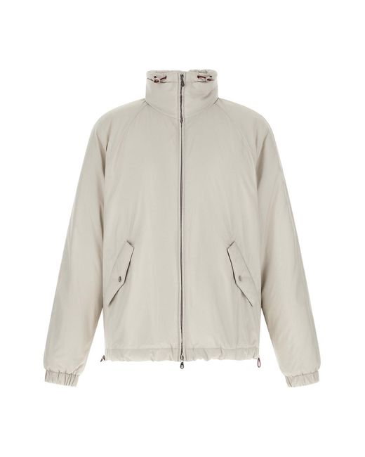 Brunello Cucinelli White Lightweight Nylon Jacket for men