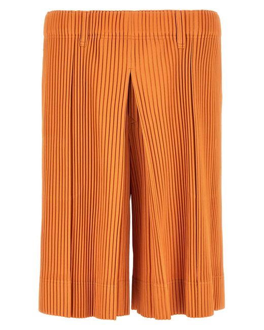 Homme Plissé Issey Miyake Orange 'tailored Pleats 2' Bermuda Shorts for men