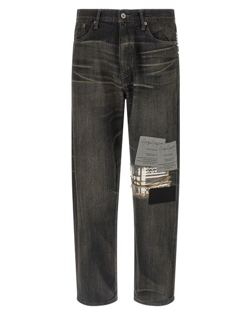 Yohji Yamamoto Gray 'savege Denim' Jeans × Nh for men