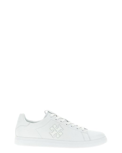 Tory Burch White 'double T Howell Court' Sneakers