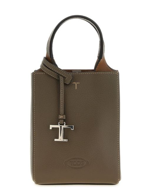 Tod's Brown Micro 'T Timeless' Handbag