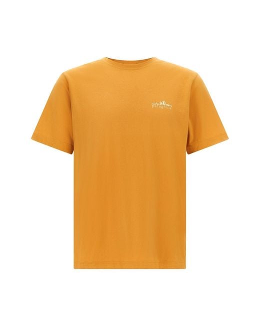 Patagonia Orange 'fitz Roy Foothills' T-shirt for men