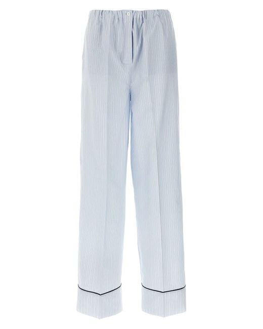 Prada White Striped Pants