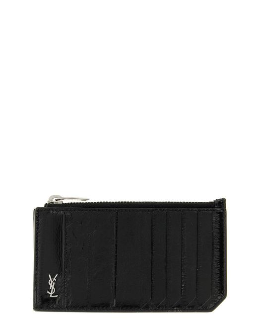 Saint Laurent Black 'tiny Cassandre' Card Holder for men
