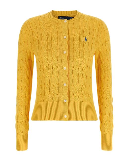 Polo Ralph Lauren Yellow Cotton Cable Cardigan