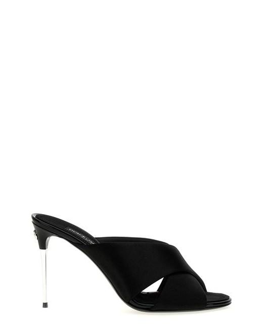 Dolce & Gabbana Black Satin Sandals