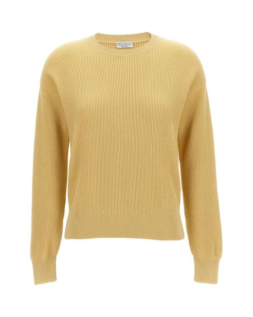 Brunello Cucinelli Yellow 'monile' Sweater