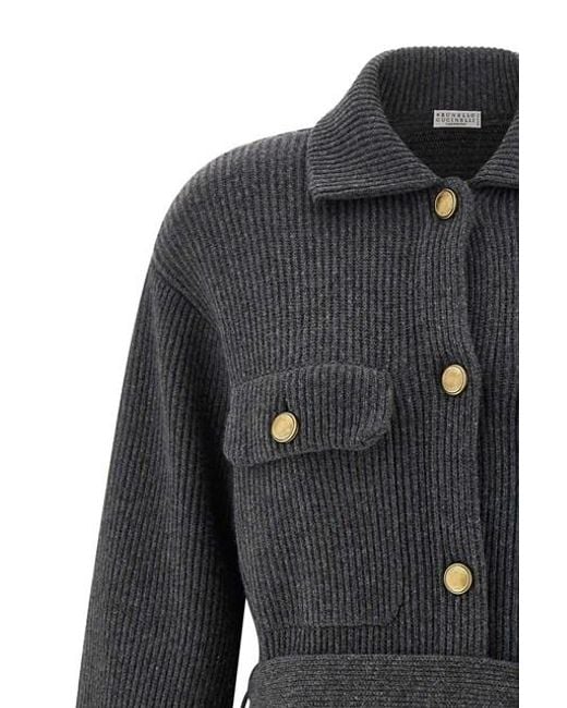 Cardigan Costa Inglese di Brunello Cucinelli in Black