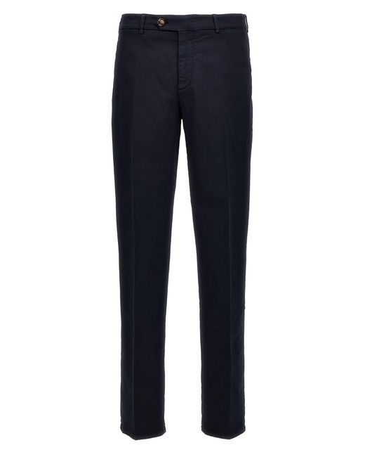 Brunello Cucinelli Blue Cotton Trousers for men