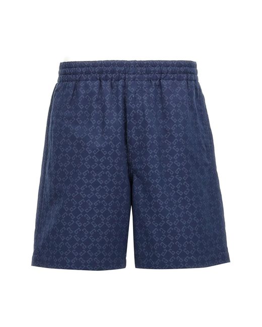 Givenchy Blue 'Monogram' Bermuda Shorts for men
