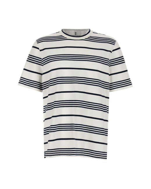 Brunello Cucinelli Multicolor Striped T-shirt for men
