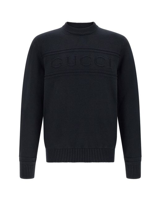 Gucci Pullover Mit Intarsienmuster in Blue für Herren
