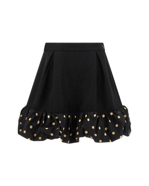 Moschino Black Polka Dots Insert Skirt