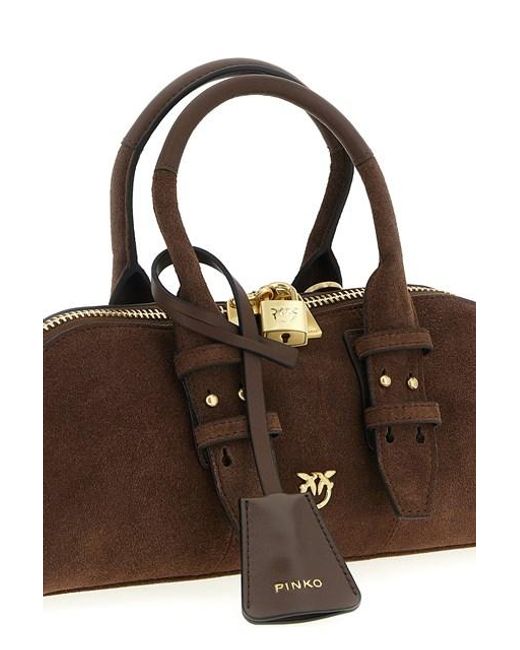 Borsa A Spalla 'Bowling Baguette' di Pinko in Brown