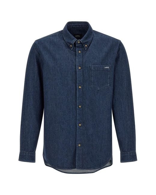 A.P.C. Blue 'new Greg' Shirt for men