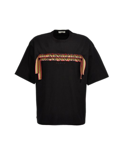 Lanvin Black 'curb Lace' T-shirt for men