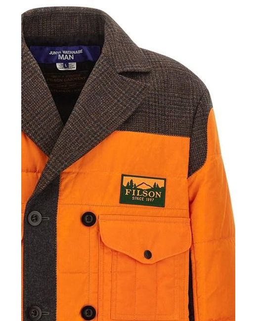 Cappotto Patchwork Filson X di Junya Watanabe in Orange da Uomo