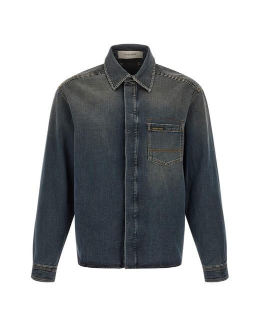 Golden Goose Deluxe Brand Gray 'journey Roger' Denim Shirt for men