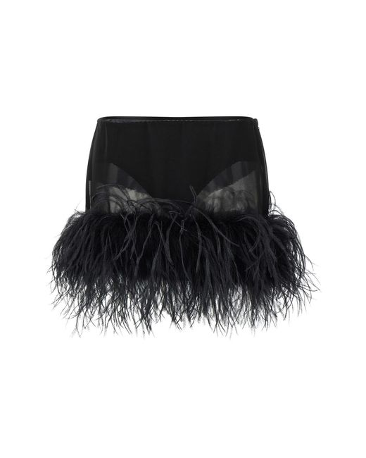 The Attico Black Feather Skirt