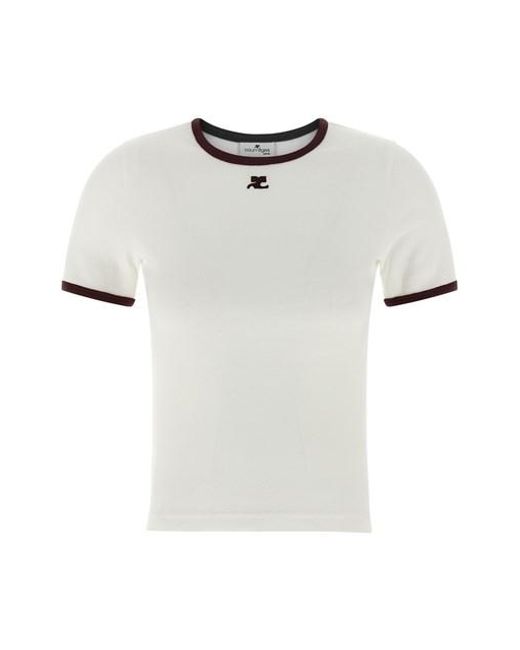 Courreges White 'signature Contrast' T-shirt