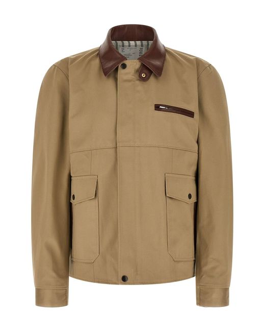 Sacai Brown Blouson Jacket for men