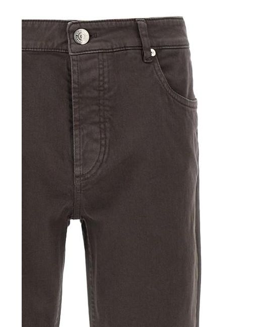 Jeans tinto in capo di Brunello Cucinelli in Gray da Uomo
