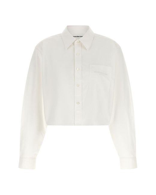 Alexander Wang White Cropped Shirt
