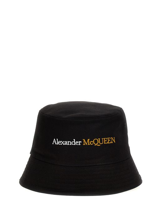 Alexander McQueen Black Logo Bucket Hat for men