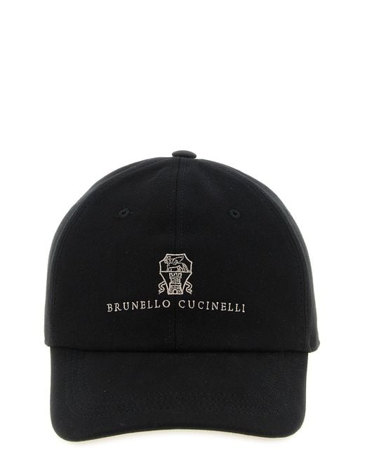 Brunello Cucinelli Black 'baseball' Hat for men