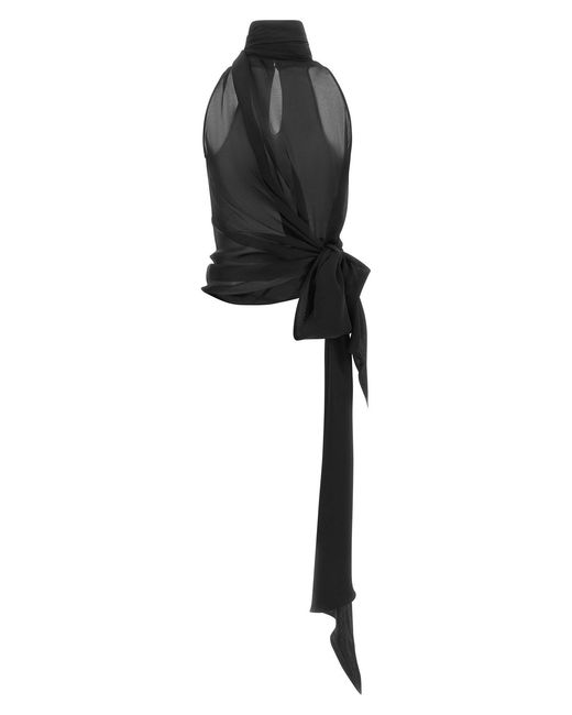 Balmain Black American Neckline Top