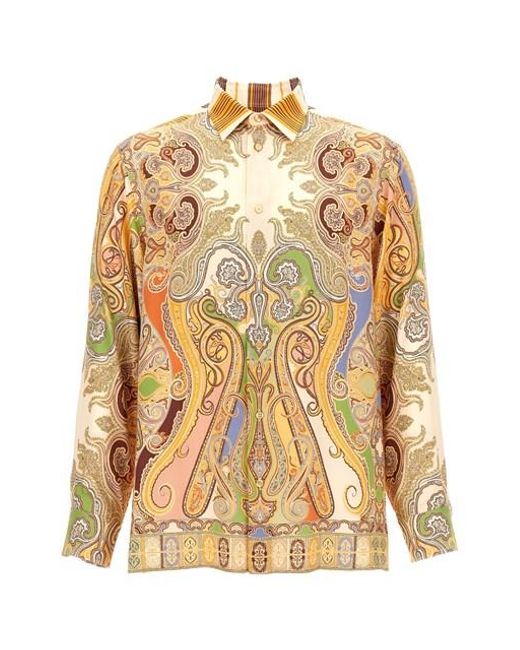 Camicia Stampa Paisley di Etro in Metallic da Uomo