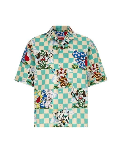 KENZO Green ' Cartoon' Shirt for men