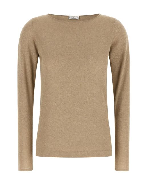 Brunello Cucinelli Natural 'sparkling' Sweater
