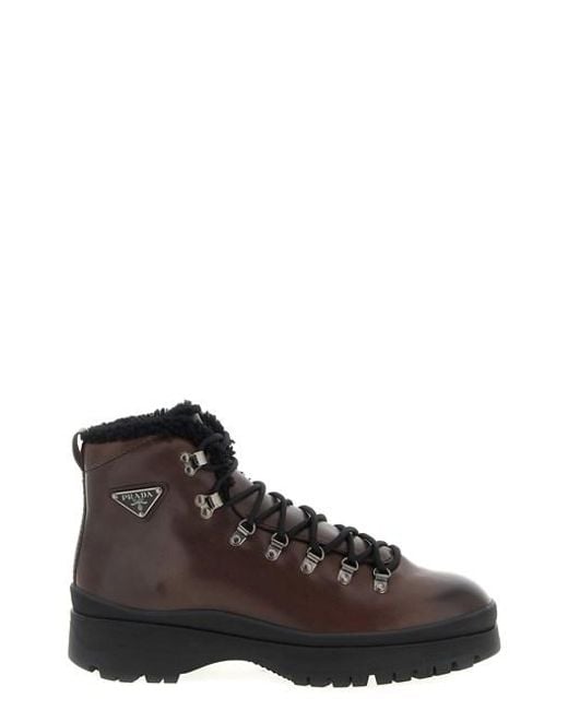 Prada Brown 'Brixxen' Ankle Boots for men