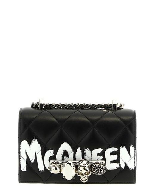 Alexander McQueen Black 'mini Jewelled Satchel' Crossbody Bag