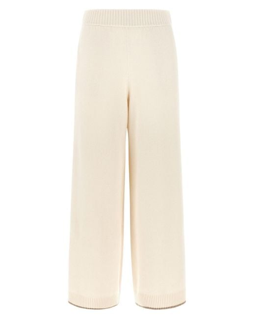 Brunello Cucinelli Natural Cashmere Knit Pants