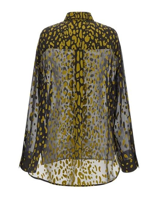 Camicia Georgette Devoré di Ferragamo in Green